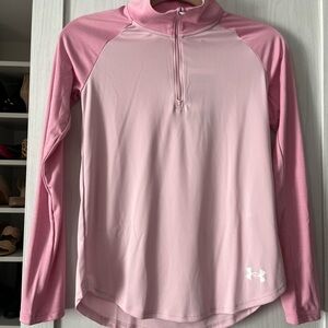 NWT Girls Under Armour Pink long sleeve Loose Fit Size YL